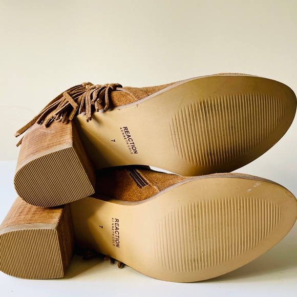 Kenneth Cole Reaction Brown Suede Fringe Booties - Picture 6 of 6